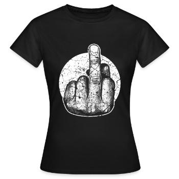 Middle finger stinking finger - Women's T-Shirt - black - Front - AI Model Female 172 dark (172cm)