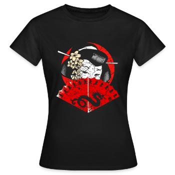 Geisha Kimono Japan Art Tokyo - Women's T-Shirt - black - Front - AI Model Female 172 dark (172cm)