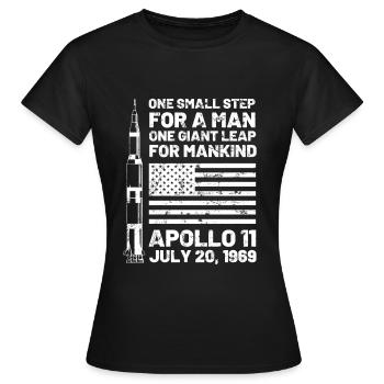Moon Moon 1969 Apollo 11 - T-shirt Femme - noir - Devant - AI Model Female 172 dark (172cm)