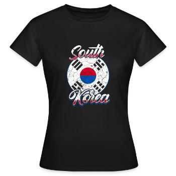 Corée du Sud Corée Coréen Coréen - T-shirt Femme - noir - Devant - AI Model Female 172 dark (172cm)
