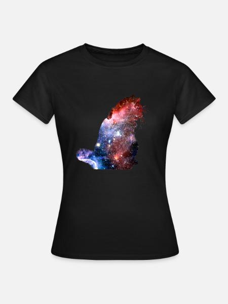 Katze Katzen Universum Sterne Galaxie - Frauen T-Shirt - Schwarz