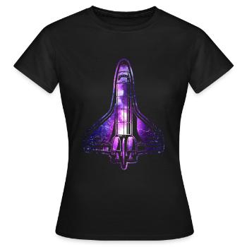 Space Shuttle Nasa Rakete Raumschiff - Frauen T-Shirt - Schwarz - Vorne - AI Model Female 172 dark (172cm)