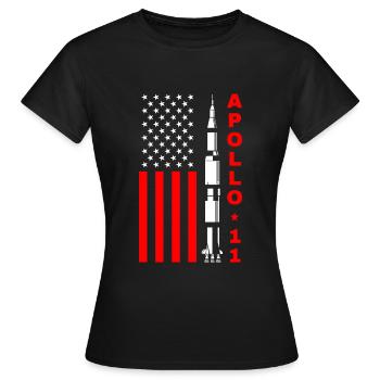 Apollo 11 Mondlandung USA - Frauen T-Shirt - Schwarz - Vorne - AI Model Female 172 dark (172cm)