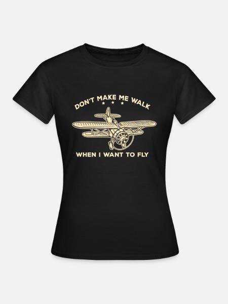 Flugzeug Fliegen Flieger Pilot - Frauen T-Shirt - Schwarz