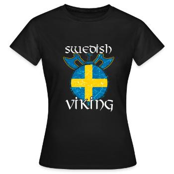 Suède Suédois Vikings Suédois - T-shirt Femme - noir - Devant - AI Model Female 172 dark (172cm)