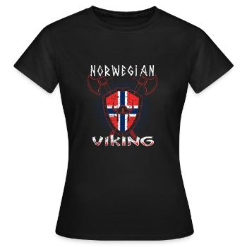 Norwegischer Wikinger - Frauen T-Shirt - Schwarz - Vorne - AI Model Female 172 dark (172cm)