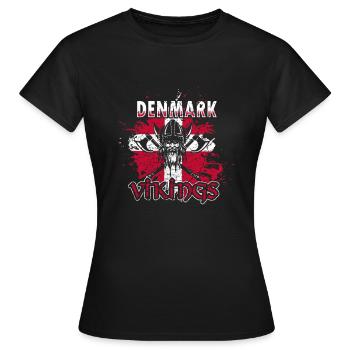 Drapeau danois danois drapeau viking - T-shirt Femme - noir - Devant - AI Model Female 172 dark (172cm)