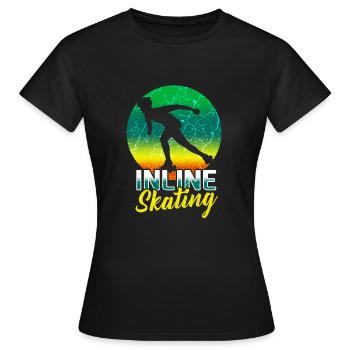 Inline Skating Inline Skating - Women's T-Shirt - black - Front - AI Model Female 172 dark (172cm)