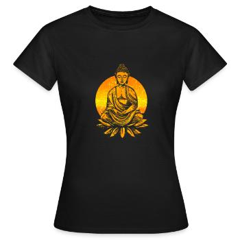 Bouddha Bouddhisme - T-shirt Femme - noir - Devant - AI Model Female 172 dark (172cm)