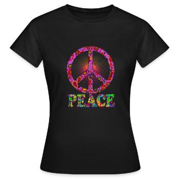 Peace - T-shirt Femme - noir - Devant - AI Model Female 172 dark (172cm)