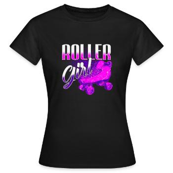Roller skates Woman Girl Roller Girl - Women's T-Shirt - black - Front - AI Model Female 172 dark (172cm)