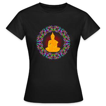Bouddha Bouddhisme - T-shirt Femme - noir - Devant - AI Model Female 172 dark (172cm)