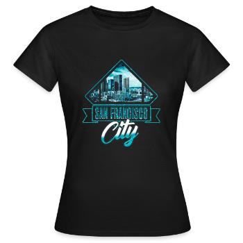 San Francisco - T-shirt Femme - noir - Devant - AI Model Female 172 dark (172cm)