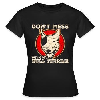 Bull Terrier - T-shirt Femme - noir - Devant - AI Model Female 172 dark (172cm)