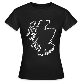Schottland Schotte Love - Frauen T-Shirt - Schwarz - Vorne - AI Model Female 172 dark (172cm)