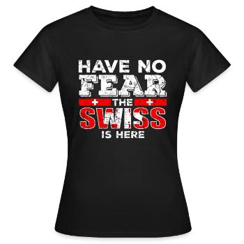 Swiss Swiss Swiss flag - Women's T-Shirt - black - Front - AI Model Female 172 dark (172cm)