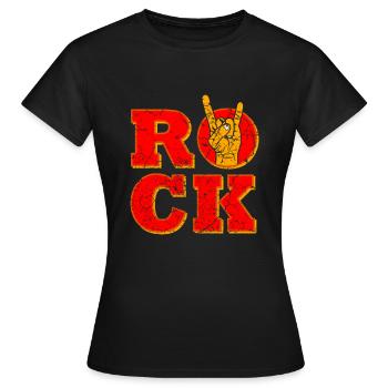 Rock Musik Handzeichen - Frauen T-Shirt - Schwarz - Vorne - AI Model Female 172 dark (172cm)