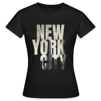 Skyline de Manhattan à New York - T-shirt Femme - noir - Devant - AI Model Female 172 dark (172cm)