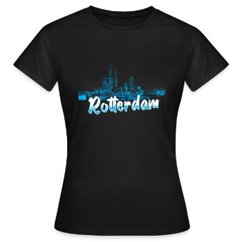 Rotterdam - Frauen T-Shirt - Schwarz - Vorne - AI Model Female 172 dark (172cm)