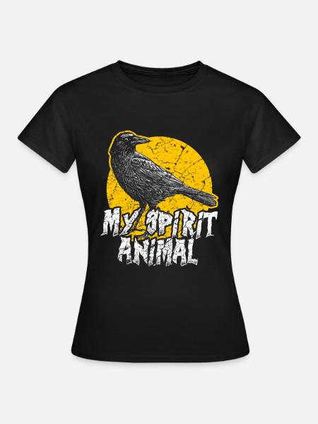 Krähe Rabe Vogel - Frauen T-Shirt - Schwarz