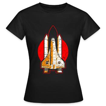 Space Shuttle Nasa Rakete - Frauen T-Shirt - Schwarz - Vorne - AI Model Female 172 dark (172cm)