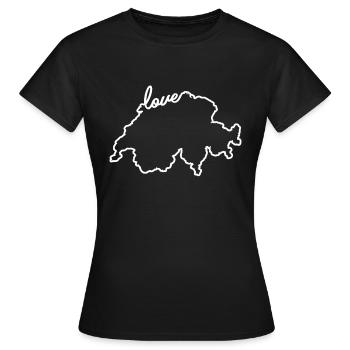 Suisse Swiss Love - T-shirt Femme - noir - Devant - AI Model Female 172 dark (172cm)