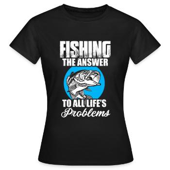 Pêche pêche pêcher - T-shirt Femme - noir - Devant - AI Model Female 172 dark (172cm)