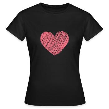Amour coeur d'amour - T-shirt Femme - noir - Devant - AI Model Female 172 dark (172cm)