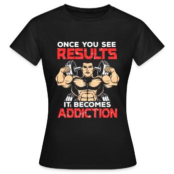 Gym Fitness Musculation Musculation Musculation - T-shirt Femme - noir - Devant - AI Model Female 172 dark (172cm)