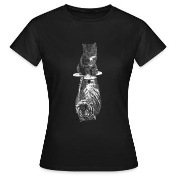 Katze Tiger Selbstbewusst Motivation - Frauen T-Shirt - Schwarz - Vorne - AI Model Female 172 dark (172cm)