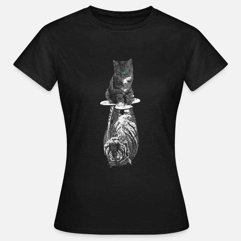 Cat Tiger Confident motivation - Women's T-Shirt - black