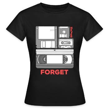 Cassette vidéo VHS Disquette Technologie de disquette - T-shirt Femme - noir - Devant - AI Model Female 172 dark (172cm)