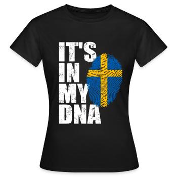 Suède Drapeau suédois suédois ADN - T-shirt Femme - noir - Devant - AI Model Female 172 dark (172cm)