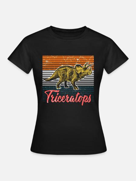 Triceratops Dino Dinosaurier - Frauen T-Shirt - Schwarz