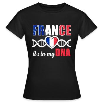 France France ADN - T-shirt Femme - noir - Devant - AI Model Female 172 dark (172cm)