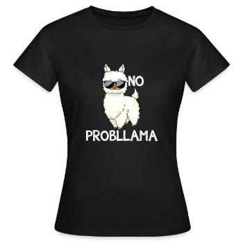 Pas de problème, Lama - T-shirt Femme - noir - Devant - AI Model Female 172 dark (172cm)
