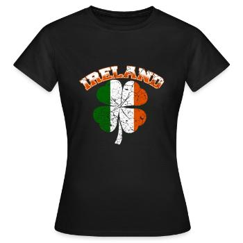 Irland Irische Flagge Kleeblatt - Frauen T-Shirt - Schwarz - Vorne - AI Model Female 172 dark (172cm)