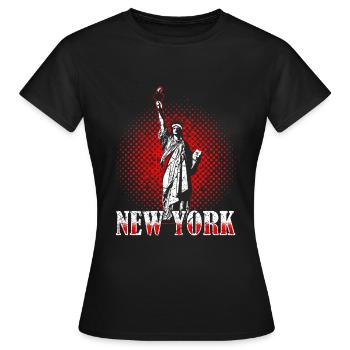 Statue de la liberté de New York - T-shirt Femme - noir - Devant - AI Model Female 172 dark (172cm)