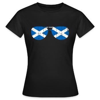 Schottland Schotte Flagge Sonnenbrille - Frauen T-Shirt - Schwarz - Vorne - AI Model Female 172 dark (172cm)