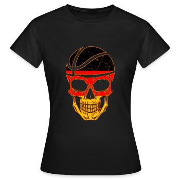 Basketball Deutschland Totenkopf - Frauen T-Shirt - Schwarz - Vorne - AI Model Female 172 dark (172cm)