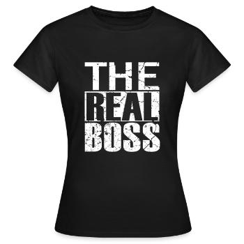 The Real Boss Partnerlook für die Frau - Frauen T-Shirt - Schwarz - Vorne - AI Model Female 172 dark (172cm)