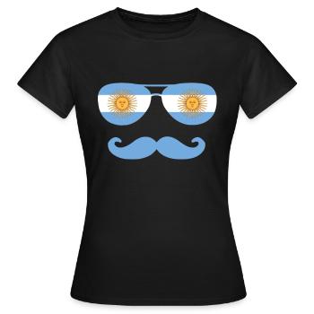 Argentinien Argentinier Flagge - Frauen T-Shirt - Schwarz - Vorne - AI Model Female 172 dark (172cm)