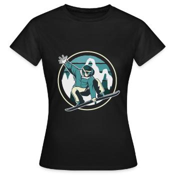 Snowboard Snowboarder Snowboarding - Women's T-Shirt - black - Front - AI Model Female 172 dark (172cm)