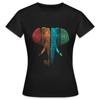 Elefant - Frauen T-Shirt - Schwarz - Vorne - AI Model Female 172 dark (172cm)