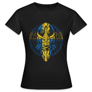Schwedischer Wikinger - Frauen T-Shirt - Schwarz - Vorne - AI Model Female 172 dark (172cm)