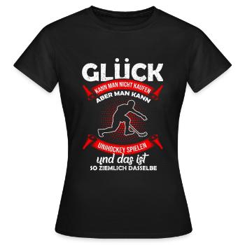 Unihockey - Frauen T-Shirt - Schwarz - Vorne - AI Model Female 172 dark (172cm)
