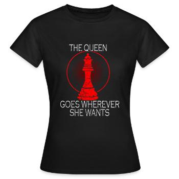 Reine d'échecs reine - T-shirt Femme - noir - Devant - AI Model Female 172 dark (172cm)