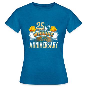 Wedding anniversary 25 years married - Women's T-Shirt - antique blue sapphire heather - Front - AI Model Female 172 dark (172cm)