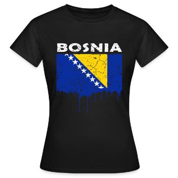 Drapeau de la Bosnie - T-shirt Femme - noir - Devant - AI Model Female 172 dark (172cm)