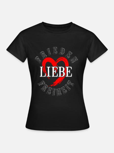 Frieden Liebe Freiheit Shirt für Herren und Damen - Frauen T-Shirt - Schwarz